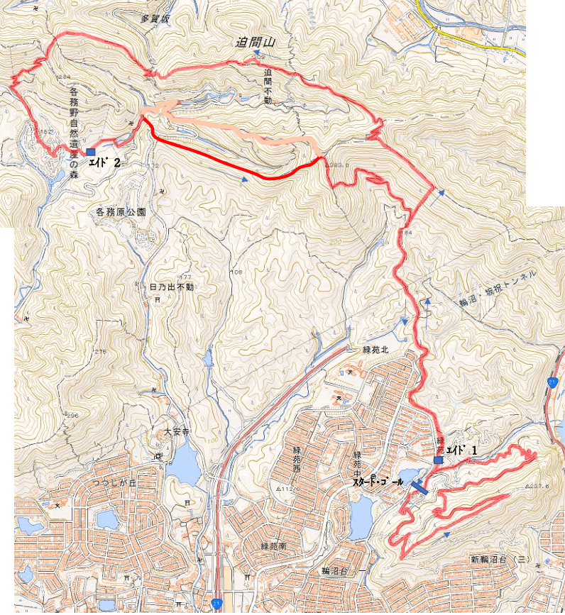 各務原アルプス　パノラマトレイルラン map - 3776D